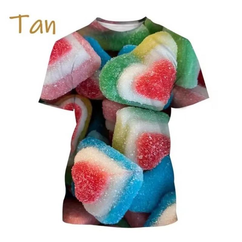 Summer Candy Chocolate Casual 3D Printing T-Shirts Unisex Men's and Women's Fashion Clothing Streatwear T-Shirts