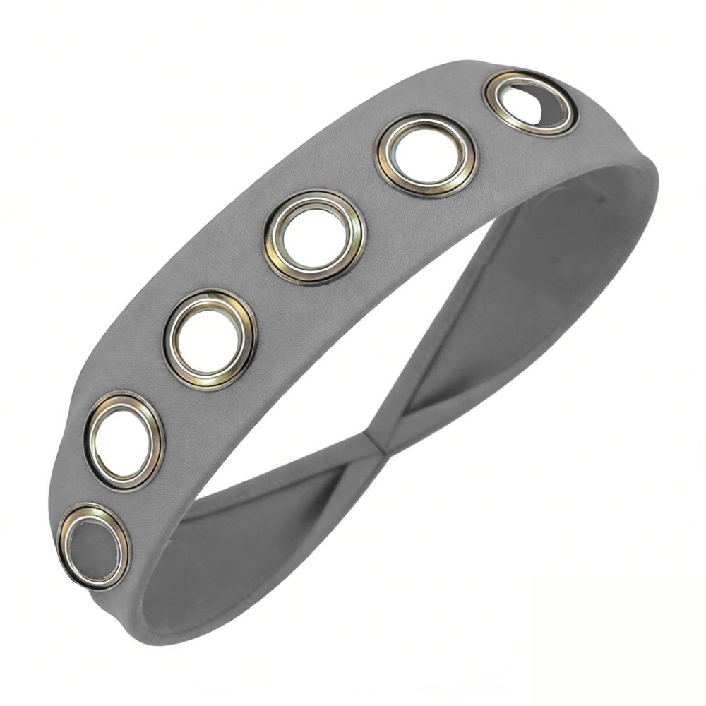 

Flexible Hollowed Out Eyelets Headband Punk Style Stretchy Headband Head Bands Grommet Headband світло-сірого кольору