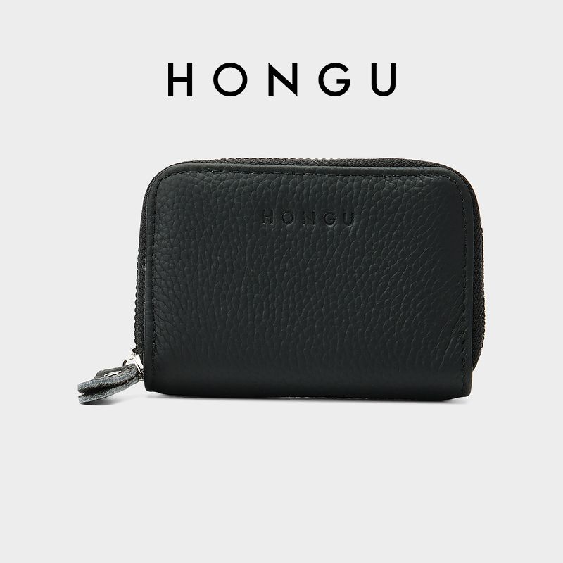 

Кошелек Hongu Универсальный клатч Кошелек для монет Рабочая одежда Портативный на молнии Многослотовый держатель для карт Изысканный и компактный Pitch Black