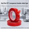 Crown 7965PET High-Temperature, No-Residue, Waterproof Double-Sided Tape for Cars - Red Film, Transparent, High Adhesion