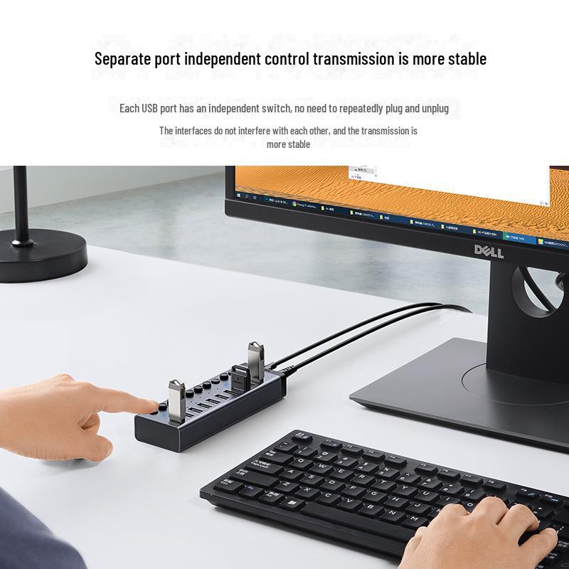 Greenlink USB 3.0 7/10-Port High-Speed Hub for Laptops