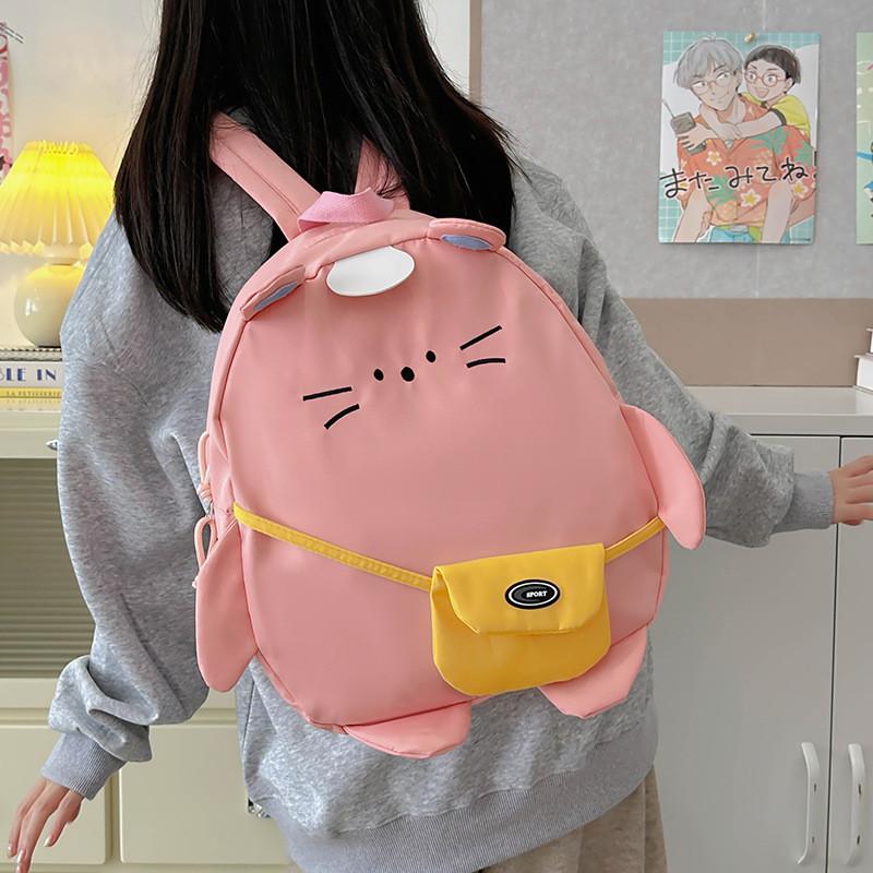 Cartoon Cute Cat Kids Backpack Lightweight Nylon Bag For School And Use Outdoor