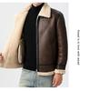 Men's Trendy Shearling & PU Leather Motorcycle Jacket - Autumn/Winter Short Lambswool Outerwear