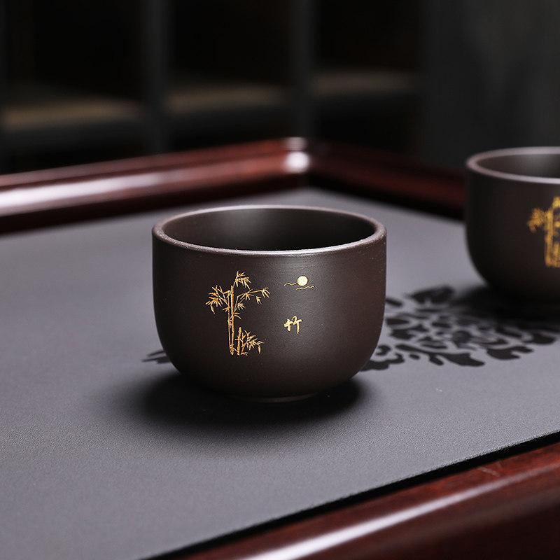 Teacup Men's special tea making Purple sand Kung Fu teacup Tea cup Master cup Single cup Firewood burning Personal special