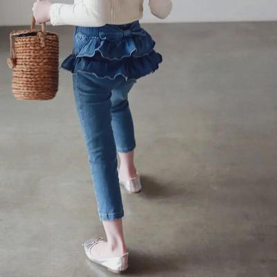 Children's Autumn Ruffled Jeans for Girls (3-10Y) – Cute Outerwear Pants