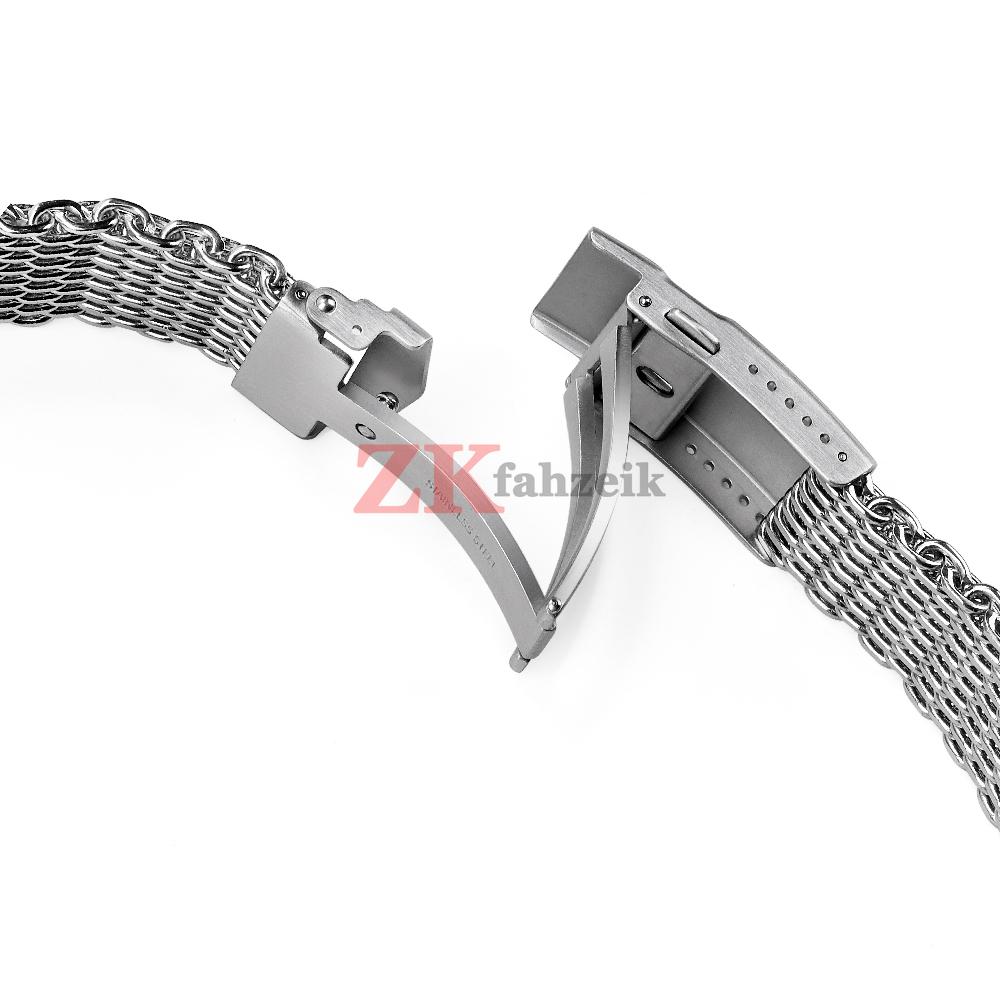 Luxury Stainless Steel Watch Bracelet 4.0 Thicken Shark Mesh Strap 18mm 20mm 22mm for Seiko Solid Adjustable Buckle Watch Band