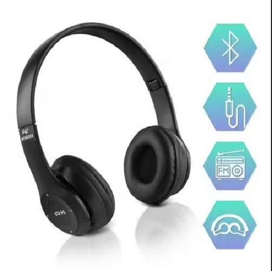 Headphones with 3D Sound Bluetooth Micro Black for Smartphone and Tablet