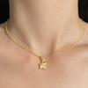 The Little Prince 18K Gold Star Necklace with Zircon, Elegant Star-Shaped Clavicle Chain for Women