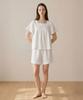 Boilhauseu Airy Cotton Shirring Pajama Set (Misty White)