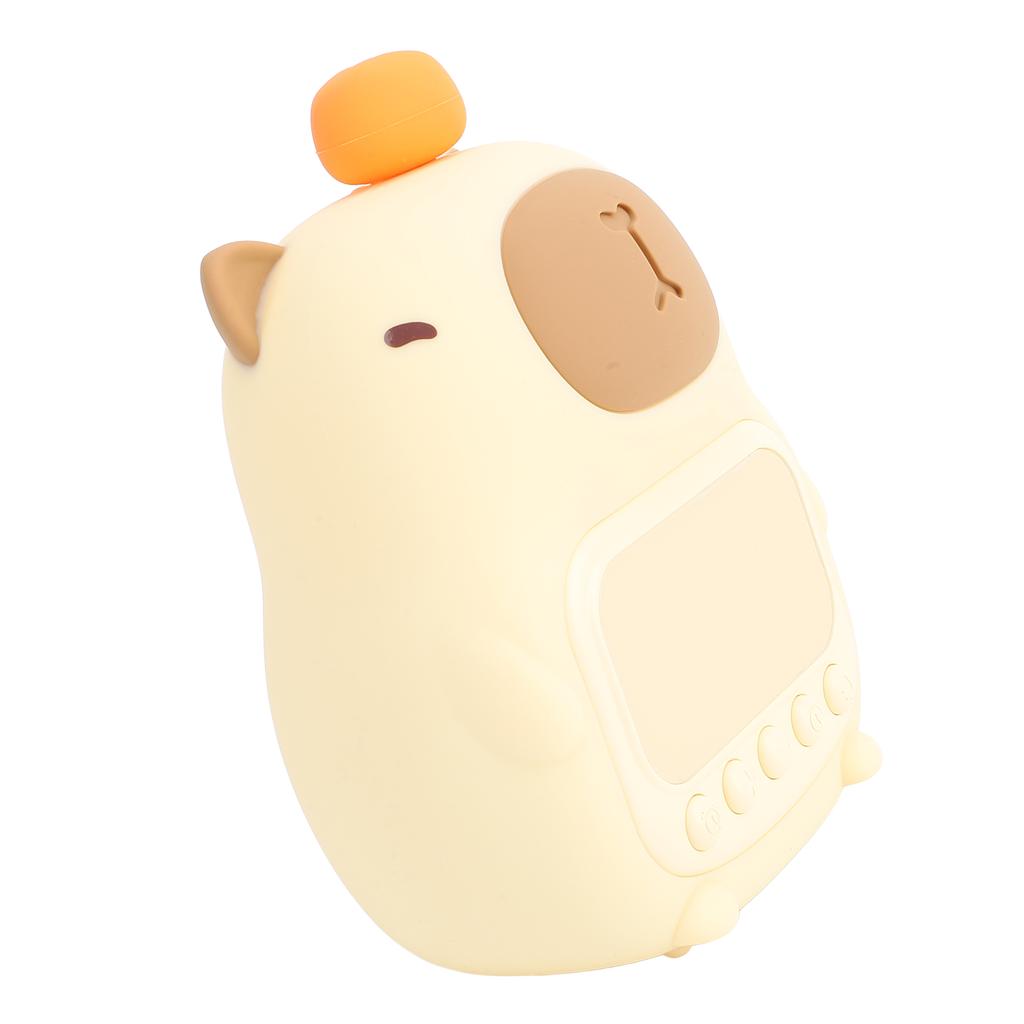 Kids Alarm Clock Night Light Integrated Cute Capybara Clock Dimming Night Light for Bedroom