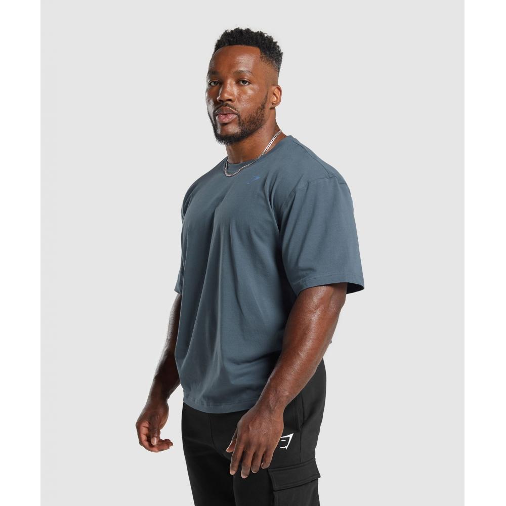 Gymshark Power T shirT TiTanium Blue A4a9q Ucmq