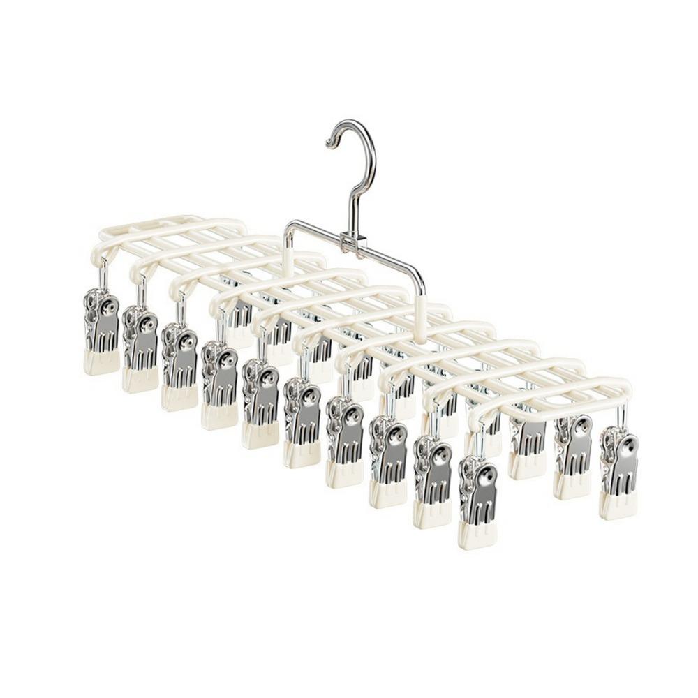 Stainless Steel Multi-Clip Drying Rack Non-Slip Clothes Drying Hanger Laundry Hanger Indoor бежевый