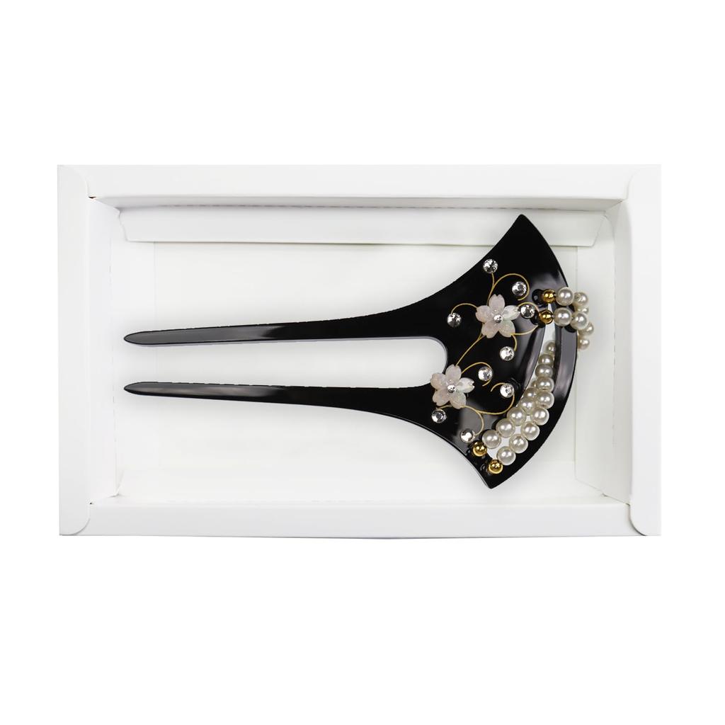 [TOuWA] Kanzashi (Japanese hair ornament), fan-shaped, two-pronged, for kimono, formal kimono, yukata, hakama, furisode, graduation ceremony,