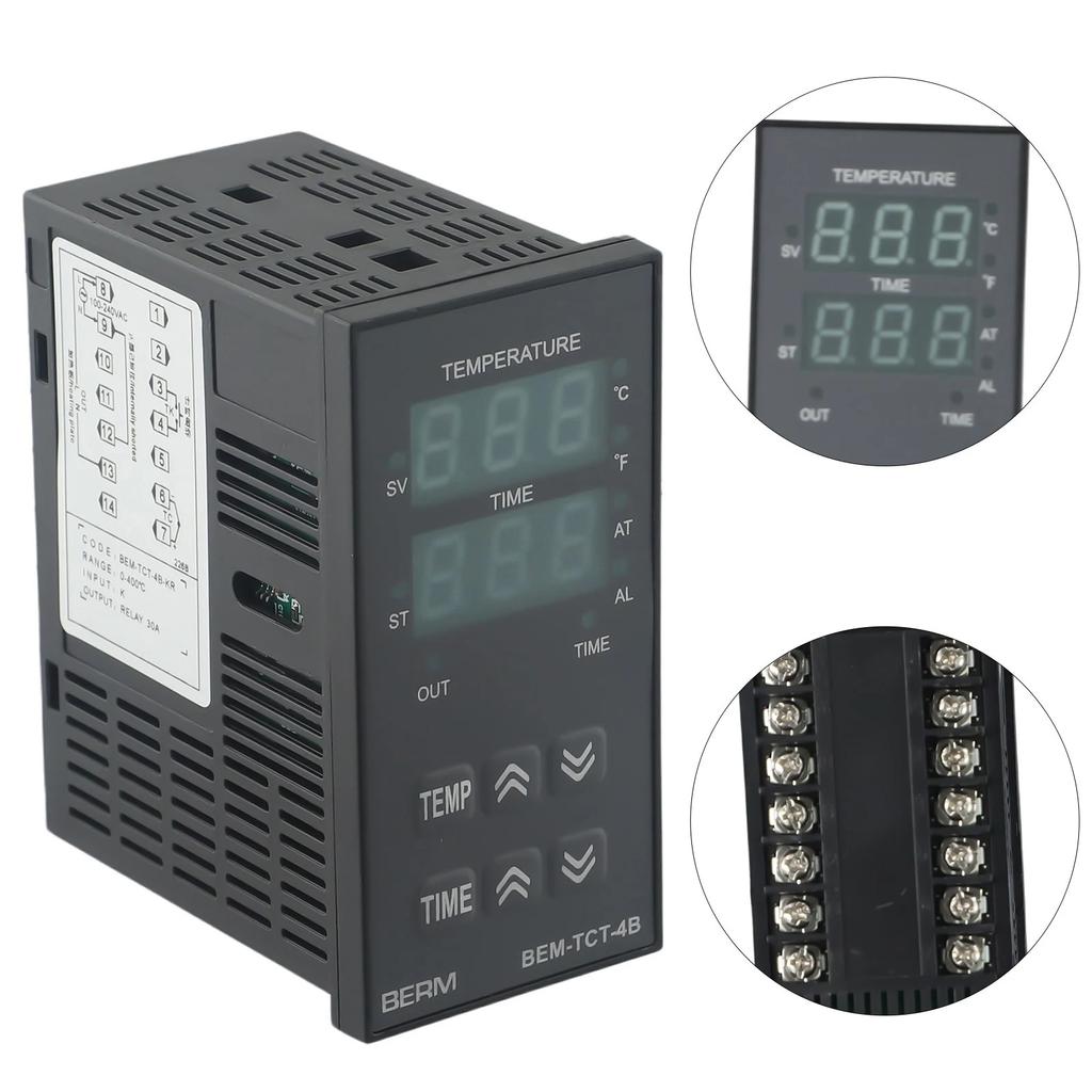 Heat Press Machine Digital Thermostat  BEM TCT 4B KR Time Temperature Controller  Built in Buzzer  Precision Circuit Board