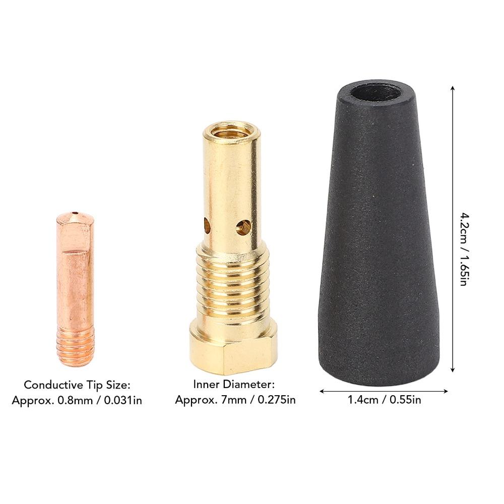 15pcs 0.031in Tip Size MIG Welding Nozzle Tips Gasless Nozzle Tips Kit For Century FC90
