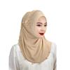 Solid Color Ramadan Hijab Top Knot Islamic Headscarf Head Wrap Cap  Ladies Hair Cover