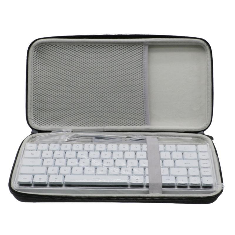 Hard Carrying Case Black Storage Bag Soft Gray Lining for ROG Falchion RX Low Profile Mechanical Wireless Keyboards