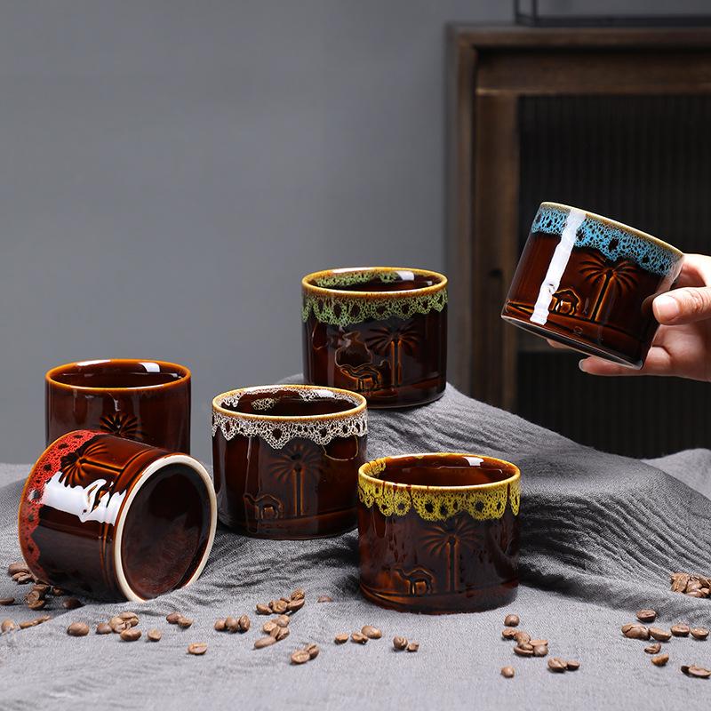 Japanese Style Ceramic Kiln Change Coffee Mugs Creative Retro Home Office Breakfast Couple Milk Tea Cups Drinkware Water Cup
