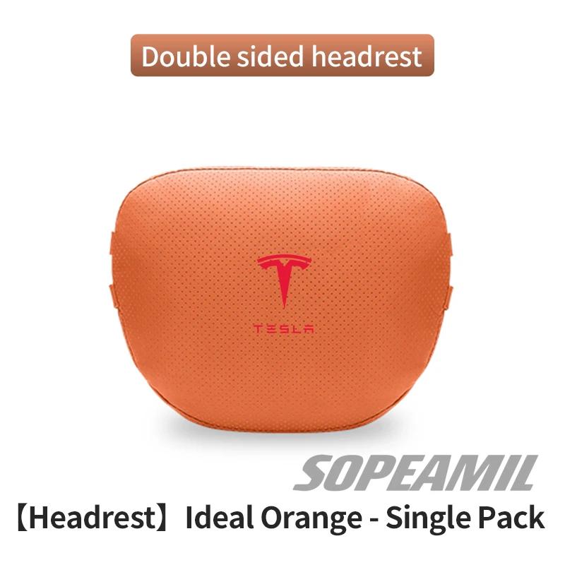 Tesla Cybertruck Model 3 Model Y Model S Model X Car Double-Sided Suede Leather Headrest Neck Support Pillow Seat Waist Cushion