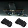 WJS 2 Packs Sunglasses Holders for Car Visor - Magnetic Leather Sunglasses Holder and Ticket Card Clip - Car Visor Accessories (Black)