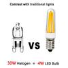 4er-Pack ultrahelle E12/E14 LED-Filamentlampen, 220 V AC, 2 W/4 W, 360°-Abstrahlwinkel, ersetzt 40-W-Halogen-Kronleuchter