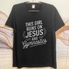 Vintage Tshirt Minimalist Tshirt Breathable Boys Oneck Tshirt Graphic This Girl Runs On Jesus And Gymnastics Minimalist Tops