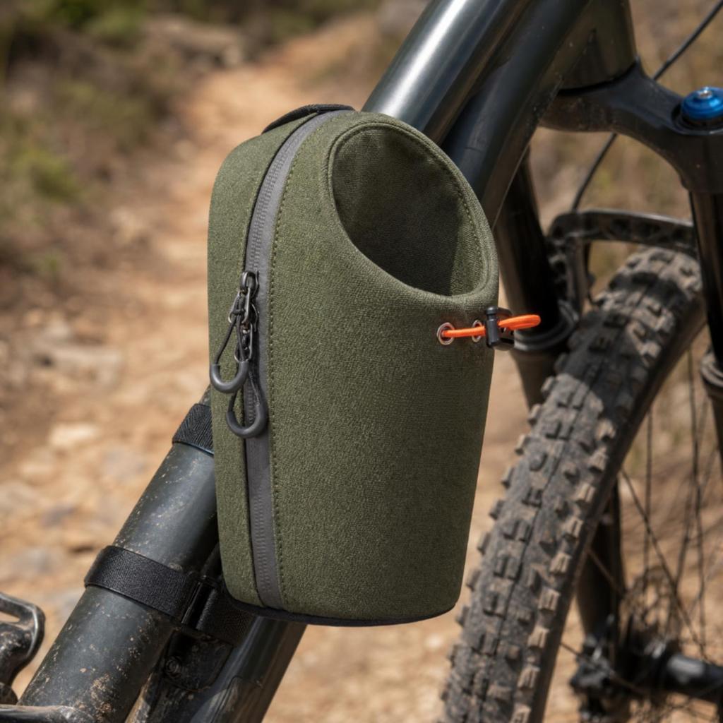 Adjustable Straps Cycle Handlebar Storage Bag Zippered Bike Frame with