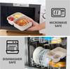 WORTHBUY Reusable Plastic Lunch Box For Student Divided Bento Box Outdoor Portable 3 Compartment Food Container Microwave Safe