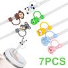 7Pcs Silicone Cute Animals Straw Covers 10mm Animals Straw Tips Protectors Dust-Proof for Stanley 30/40oz Tumbler Accessories