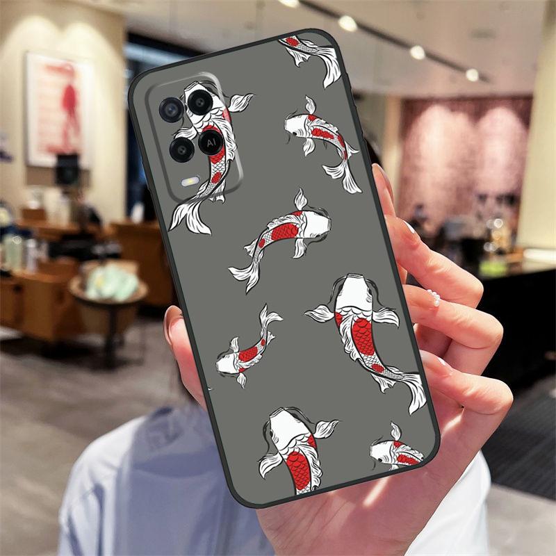 Koi Carp Fish Yin Yang Case For Oppo A40 A60 A80 A18 A38 A58 A78 A98 A16 A76 A96 A15 A17 A77 A74 A94 A54 A57S Cover