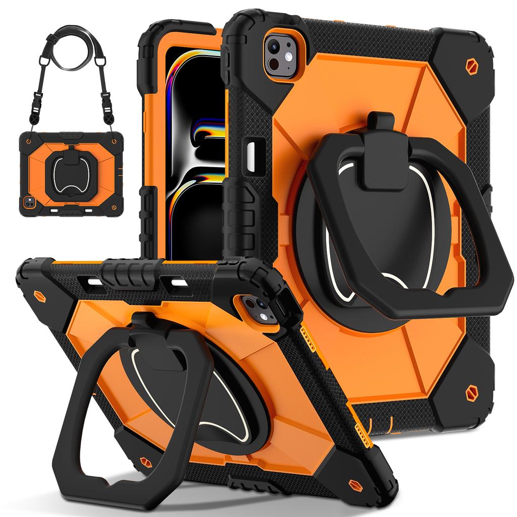 Stand Case for IPad Air 13 2026 M4 2025 M3 2024 M2 4 5 Pro 13 2025 M5 2024 M4 Rotating Handle Grip Rugged Cover Shoulder Strap