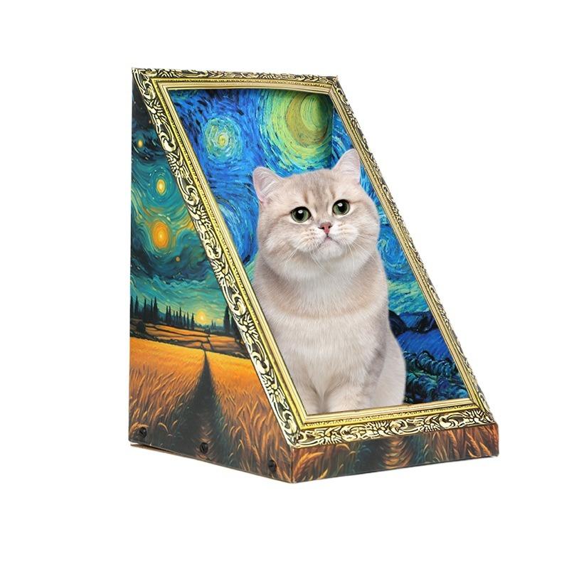 Oil Painting Cat Nest Cat Scratching Board Four-season Universal Photo Frame Pet Toy Cat Board Resistant To Wear Pet Supplies