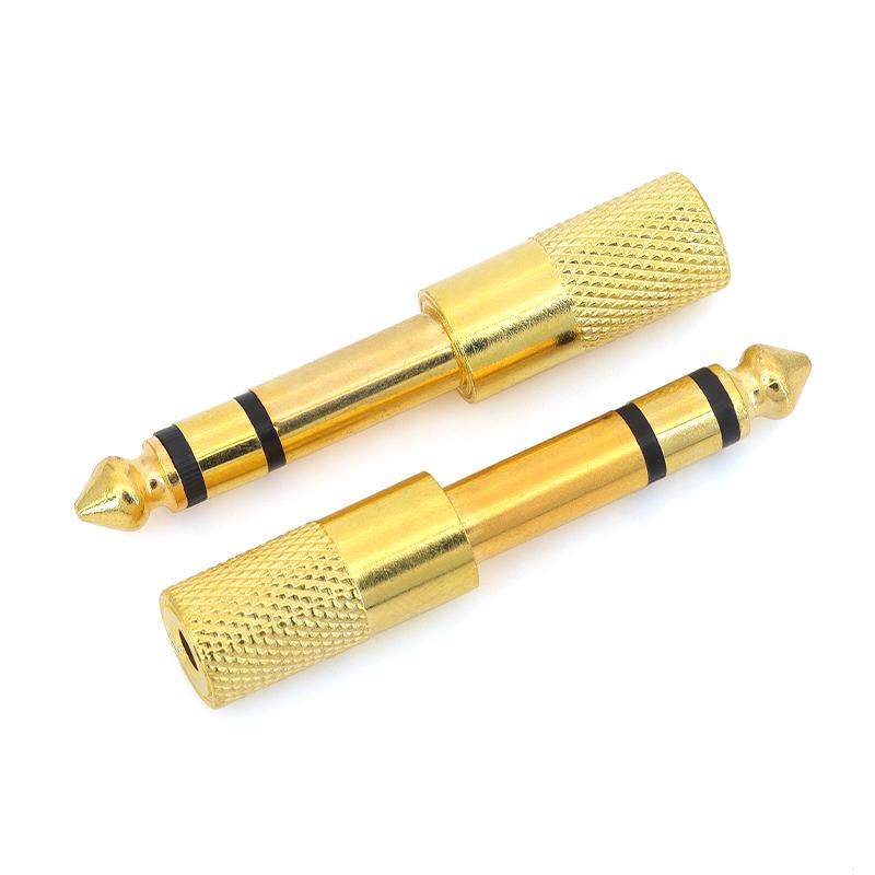 Stlxy 2Pcs Adapter Converter Speaker 6.5mm Male To 3.5mm Audio Stereo/mono Jack Female To 2 RCA Male Audio Jack Connectors