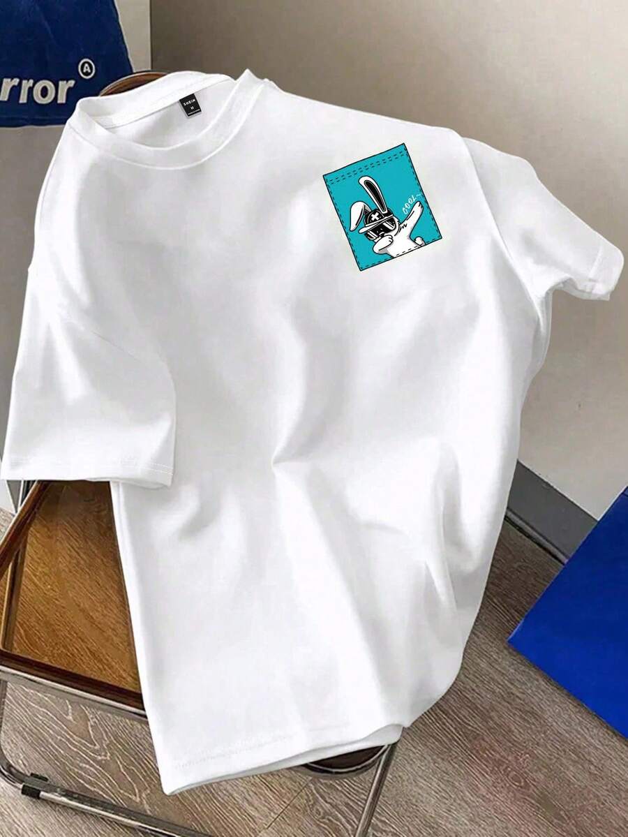 

Manfinity Joysei Unisex s Minimalist Printed Round Neck Short Sleeve T-Shirt XL