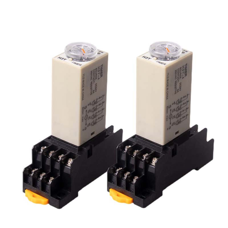 1 Pc H3Y-4 Small Time Delay Relay DC12 24V 14Pin Electricity Delay Type Power-on Delay Rotary Knob 1S/5S/10S/30S/60S/5M/10M/30M Relays 5