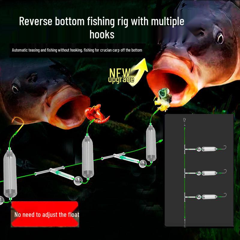 European Anti-Hang Ise-ama Rig: Bottom-Facing, Anti-Off-Bottom Leader, Three-Hook Fishing Tackle.