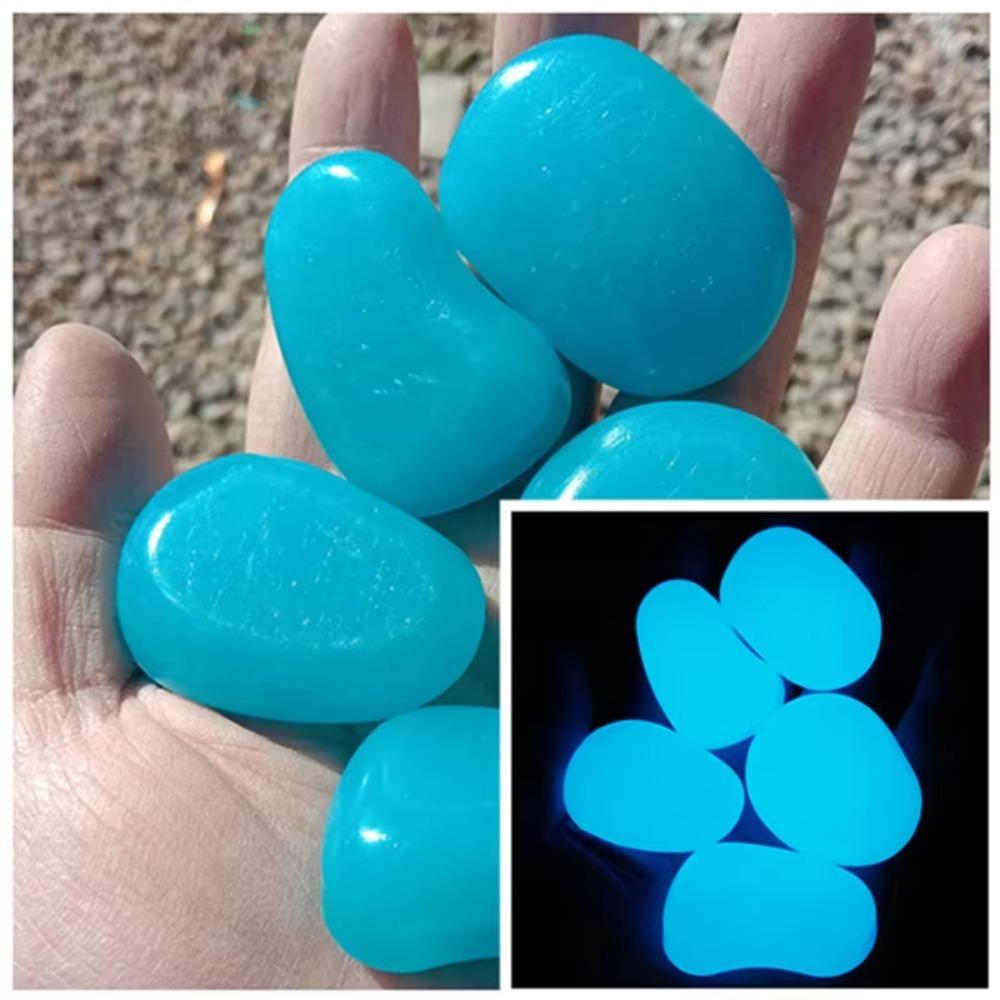 10pcs Decoration 4.5cm Luminous Pebbles Glow in Dark DIY Garden Luminous Stone Gravel Big Big Stone Garden