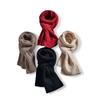100% Cashmere Twisted Flower Thick Knitted Scarf For Women Multifunctional Solid Color Versatile Warm And Neck Protection Scarf