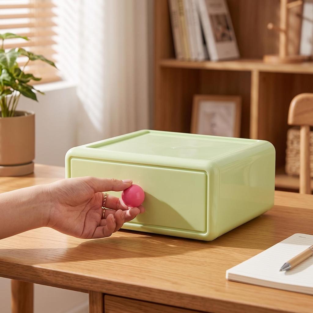 Desktop Storage Box with Drawer Sturdy Desk Organizer Drawers for Vanity