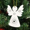 10PCS Wooden Angel Ornaments Holiday Home Decor Craft Kit Hanging DIY Paint Project Christmas Tree Decorations