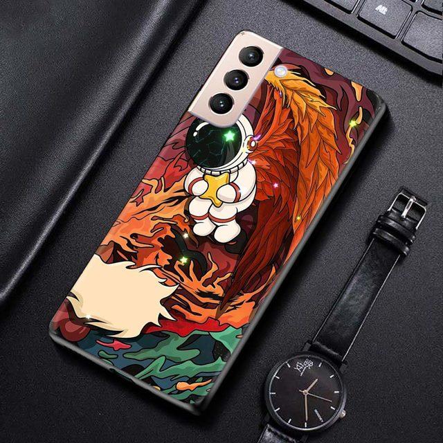 

Чехол для телефона Samsung Galaxy S21 S20 Ultra S10 Plus Lite S21 S20 Fe 5g S10e S9 S8 S7 Edge Shell Fundas с милым мультяшным космонавтом For Samsung S21 FE
