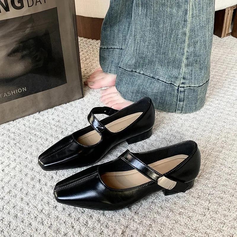 Fashion 2025 Spring New Women High Heels Pointed Toe Female Pumps Shoes Large Size Shallow Mouth Office Leather Shoes Woman
