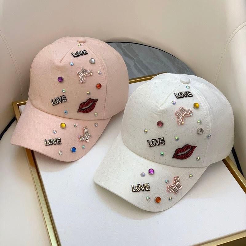 Trendy Water Drip Embellished Baseball Cap With Adjustable Fit For Fashionable Women