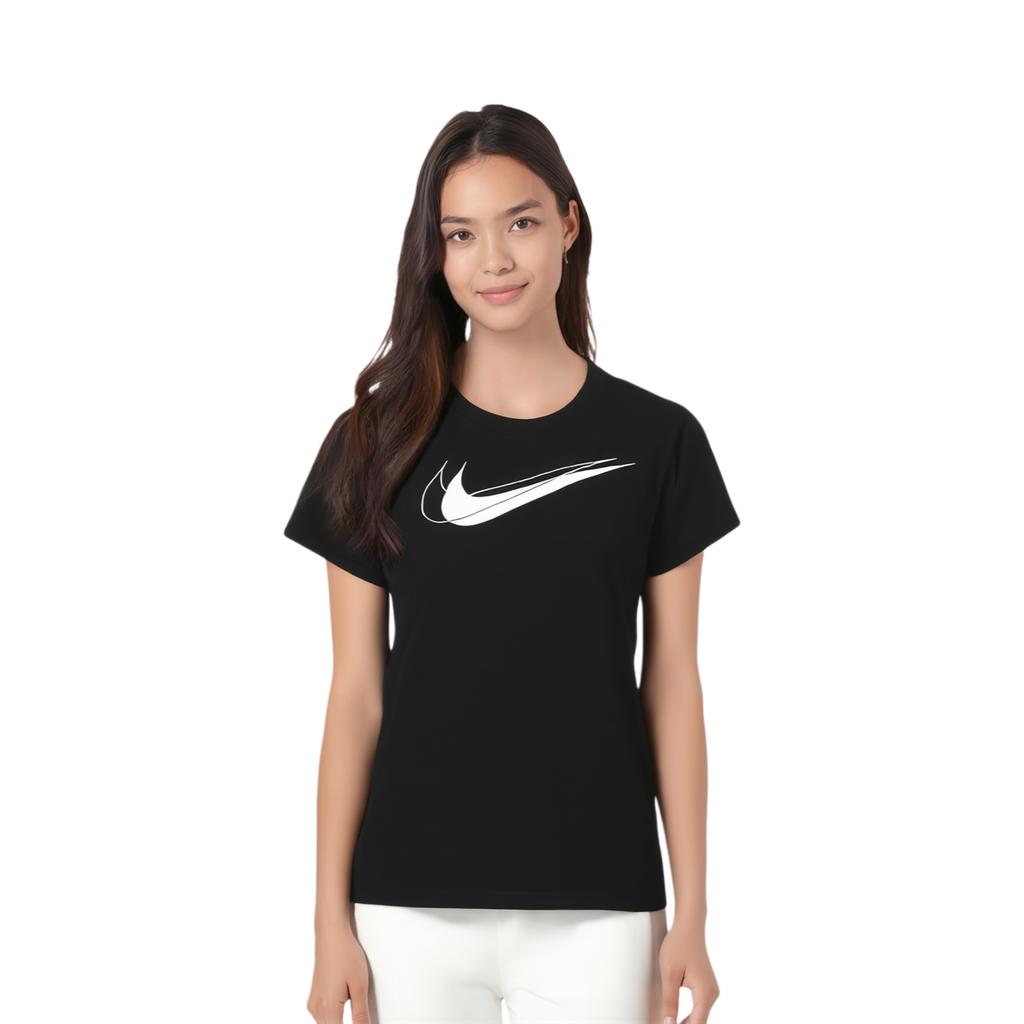 Nike T Shirts Women's Black Crew Neck Moderate DR7570-010