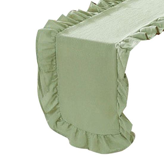 Ruffled Table Runner Scalloped Edge Rustic Table Runner Washable Farmhouse Style Table Runner for Dining Table Wedding Bride Shower Party Decoration