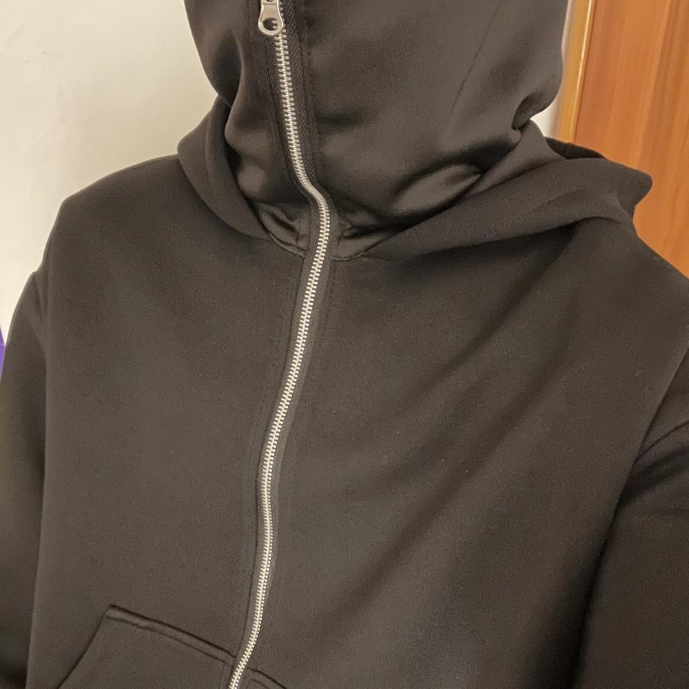 Men's Zipper Hooded Jacket, Zipper Closure Design Suitable for Daily Y2K Gothic Casual Jacket, Fashionable Zipper Hooded Sports High-quality Jacket