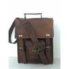 Women's Full Waxed Leather Vertical Briefcase Laptop Shoulder Messenger Girl Bag
