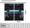 Spaceship Curtains Galaxy Futuristic Science Spacecraft Cabin Art Printed Window Drapes Kids Boys Bedroom Decor Fabric Curtain Polyester Washable