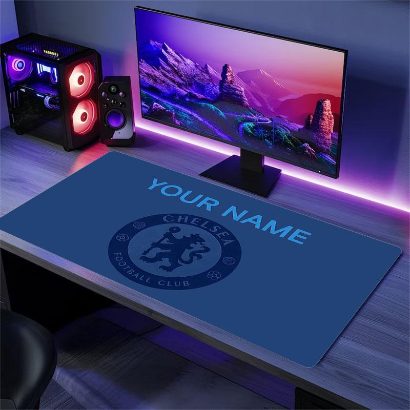Custom Name,Chelsea Mouse Pad, Large Gaming Desk Mat, Non-slip XXL Mousepad for Laptop & Tablet, Mini PC Playmat with Stitched Edges
