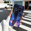 Night Moon Cat Dreamy Art Soft Phone Case for Xiaomi Redmi Note 12 13 14 15 Pro Plus 11 12S 11S 11T 10 4G Black Cover Back Shell